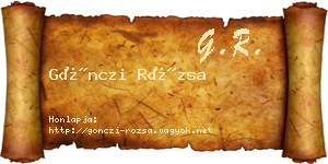 Gönczi Rózsa névjegykártya